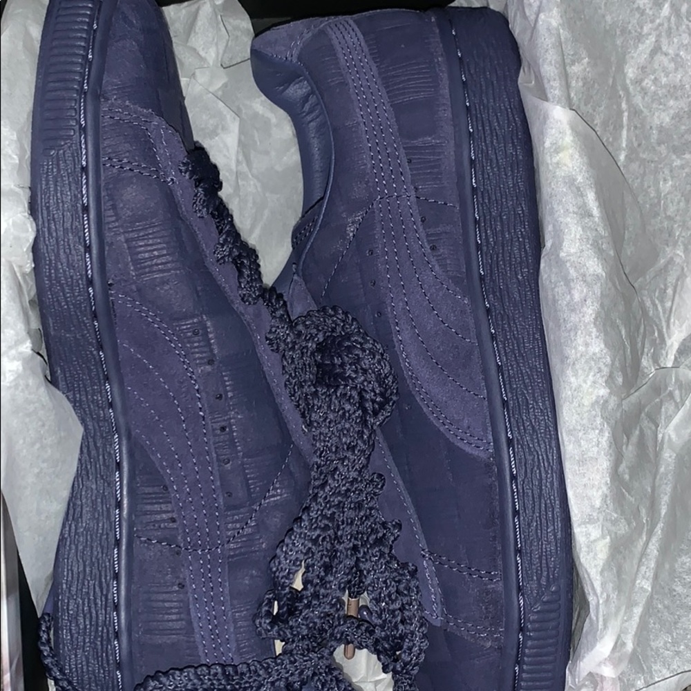 Suede classic squares crown blue puma silver